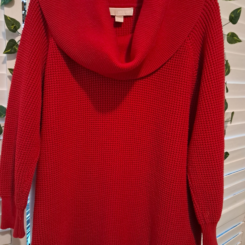 Michael Kors Vibrant Red Cowl Neck Sweater